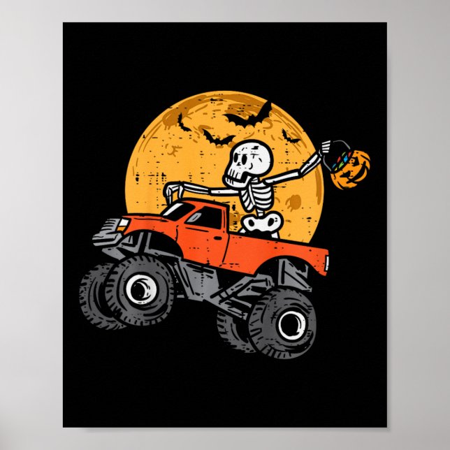 Poster Enfants Skeleton Monster Camion Lune Candy Toddler (Devant)
