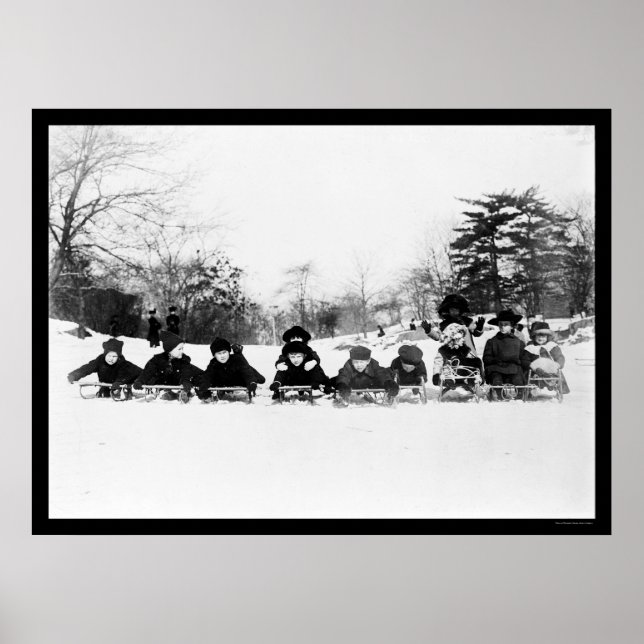 Poster Enfants sur coudes à Central Park 1915 (Devant)
