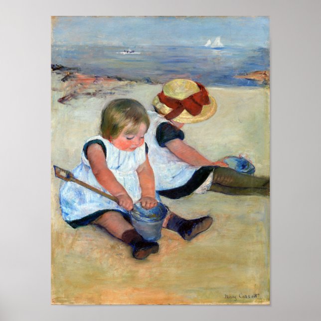 Poster Enfants sur la plage, Cassatt (Devant)