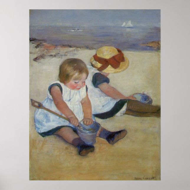 Poster Enfants sur la plage, Mary Cassatt (Devant)