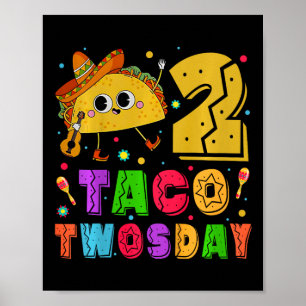Poster Enfants Taco Twosday - Dos Toddler Anniversaire Pa