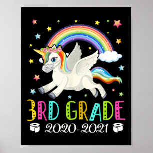 Poster Enfants Troisième année 2020 Quarantaine Licorne M