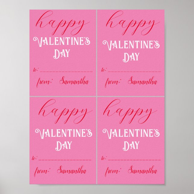Poster Enfants Valentine imprimable personnalisé Imprimer (Devant)