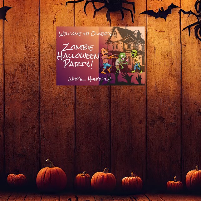 Poster Enfants Zombie Halloween (Zombie Halloween Party Wall Poster)