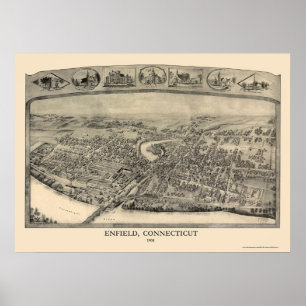 Poster Enfield, CT Carte panoramique - 1908