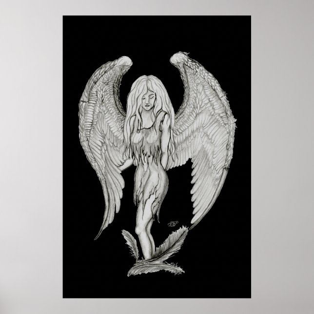 Poster Engel - Design noir et blanc (Devant)
