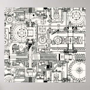 Poster Engins de ver : Machines Techniques Simples.