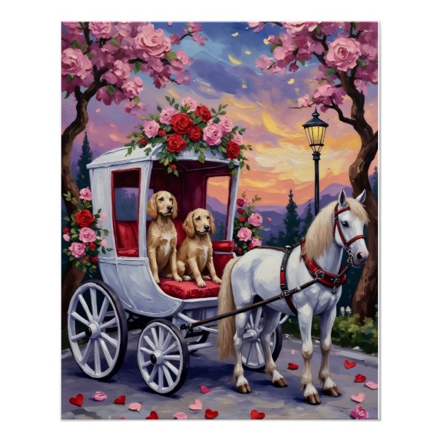 Poster English Setter Dog Valentine's Day (Devant)