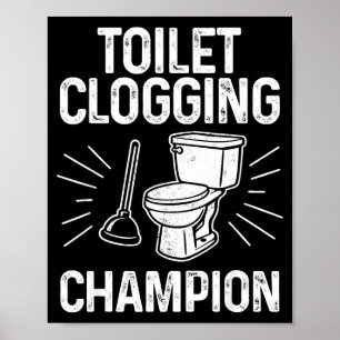 Poster Engorgement de toilette Chamon Drôle Graphique Eng