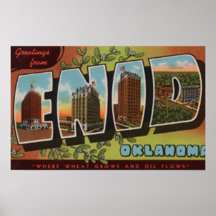 Poster Enid, lettre ScenesEnid, OK d'OklahomaLarge
