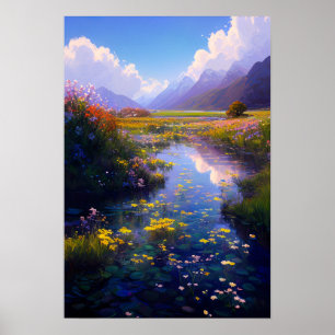Poster Enigmatic Swampy Meadow dans la vallée