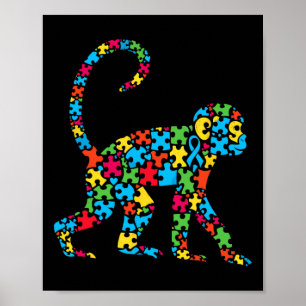 Poster Énigme du singe Sensibilisation à l'autisme Femmes