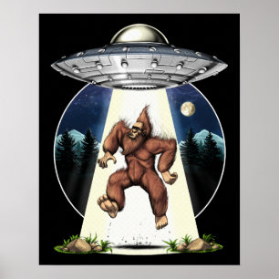 Poster Enlèvement d'Aliens Bigfoot