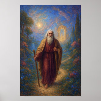 Poster Enoch chrétien marchant dans le ciel