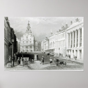 Poster Énoncez la rue, Boston, gravé par S.Lacey