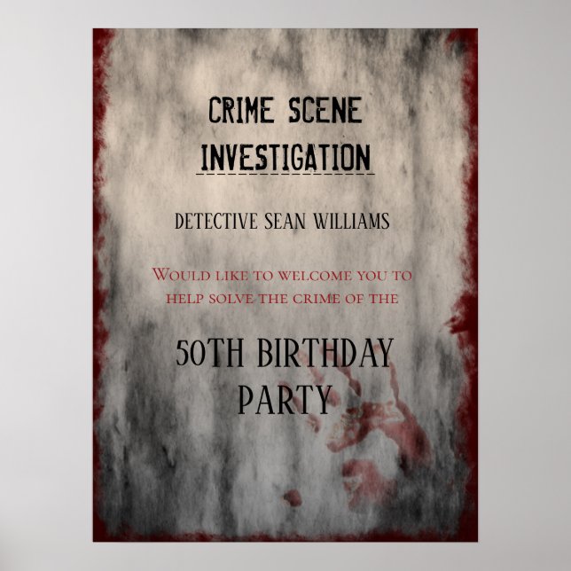 Poster Enquête sur la scène de crime Bienvenue à l'annive (Devant)
