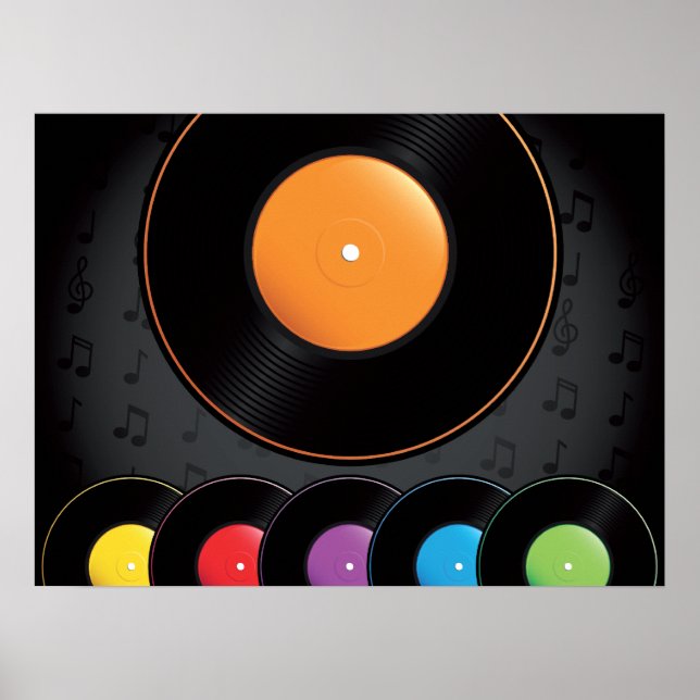 Poster Enregistrements De Tourne-disque Dans Des Couleurs (Devant)