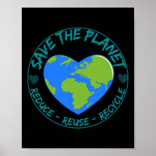 Poster Enregistrer La Planète Réduire Réutiliser Le Jour
