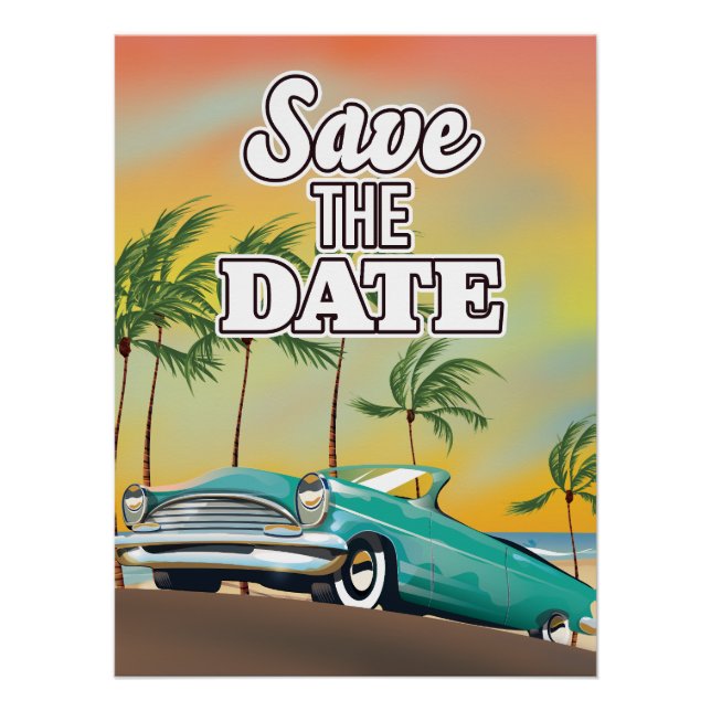 Poster Enregistrer la voiture Date Classic (Devant)