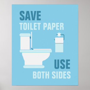 Poster Enregistrer le papier toilette, utiliser l'affiche