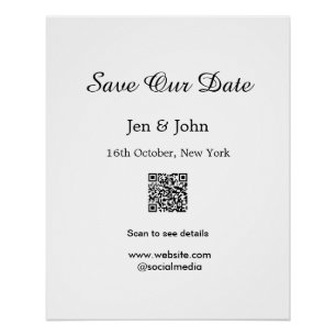 Poster Enregistrer notre date Scan QR pour les détails no