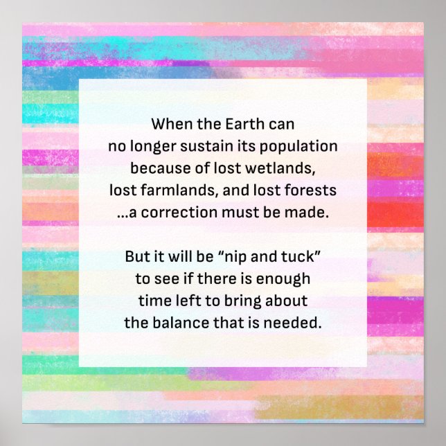 Poster Enregistrer Planète Terre Avertissement Aquarelle  (Devant)