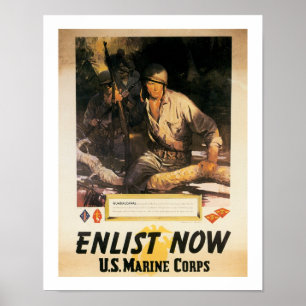 Poster Enrôlez maintenant - la Marine Corps des USA