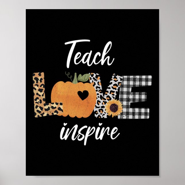 Poster Enseignant Apprendre Amour Inspirer Automne Automn (Devant)