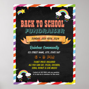 Poster Enseignant Arc en ciel retour à l'école flyer