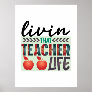 Poster Enseignant Art Vivre Cette Vie Enseignant