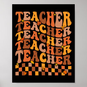 Poster Enseignant Automne Vibes Retour À L'École Maple Le