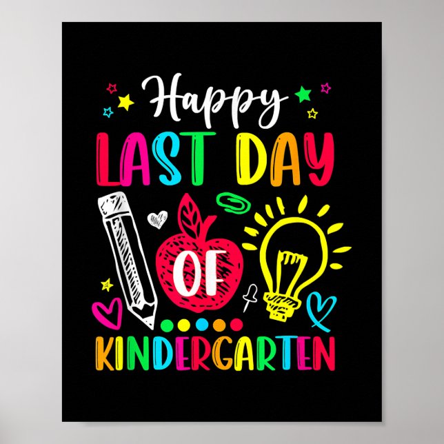 Poster Enseignant De La Pomme Maternelle Joyeuse Dernière (Devant)