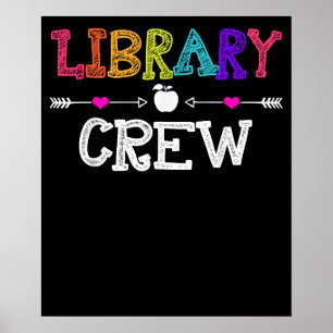 Poster Enseignant de l'équipe de bibliothèque amusant Pre