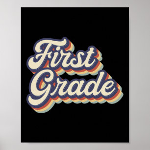 Poster Enseignant de première année Retro Enseignant de p