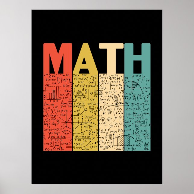 Poster Enseignant en mathématiques Définition Vintage des (Devant)