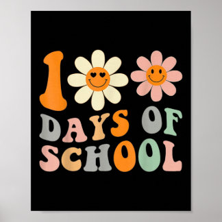 Poster Enseignant Enfants Retro Super 100 Jours Joyeux 10