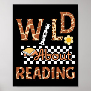 Poster Enseignant fou de lecture de livres retour à l'éco