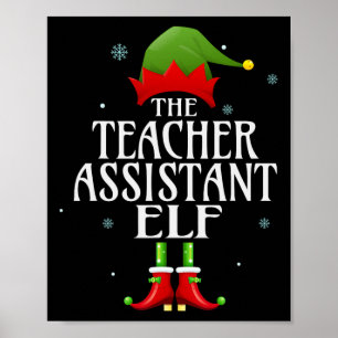 Poster Enseignant Istant Elf Xmas Famille Correspondante