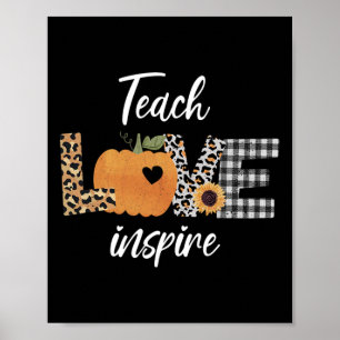 Poster Enseignant l'amour inspirer automne citrouille