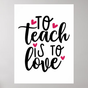 Poster Enseignant L'Art À Enseigner Est D'Aimer