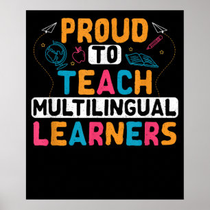 Poster Enseignant multilingue Langue linguistique ESL Ens
