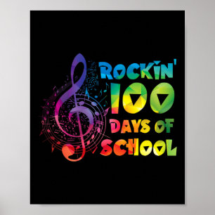 Poster Enseignant - rockin 100 Jours De Musique Scolaire 