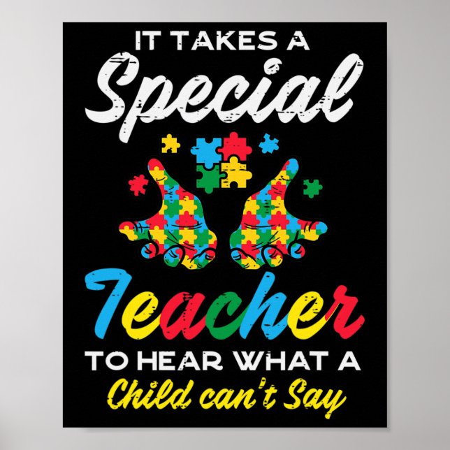 Poster Enseignant Spécial Pour Entendre Un Enfant Cant Di (Devant)