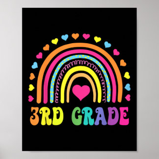 Poster Enseignants Arc-en-ciel de 3e année Enfants Retour