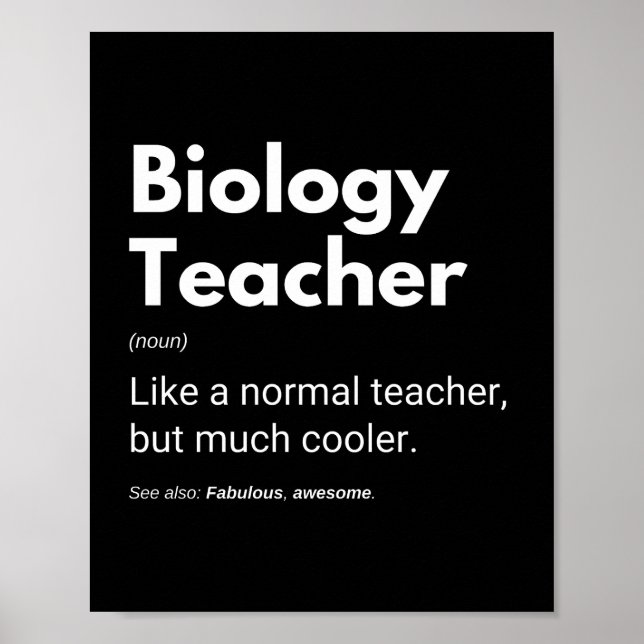 Poster Enseignants en biologie Drôle Cool dire (Devant)