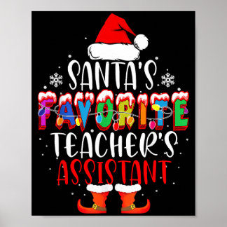 Poster Enseignants préférés du Père Noël Cadeau de Noël d