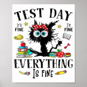Poster Enseignants stressés de jour &amp; Étudiants testa