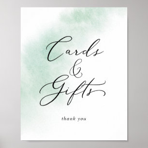 Poster Enseigne à lavis d'aquarelle Cartes et cadeaux v