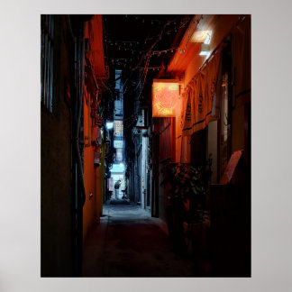Poster Enseigne au néon d'une ruelle de Séoul 24×30 Impre