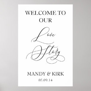 Poster Enseigne « Bienvenue dans notre histoire d'amour »